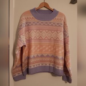 Pastel Patterned Women's Sweater